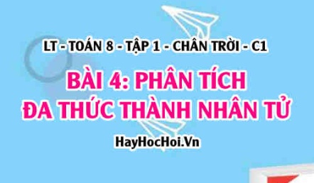 Phân tích đa thức thành nhân tử: Phương pháp đặt nhân tử chung, hằng đẳng thức, nhóm hạng tử? Toán 8 Chân trời tập 1 Bài 4 C1